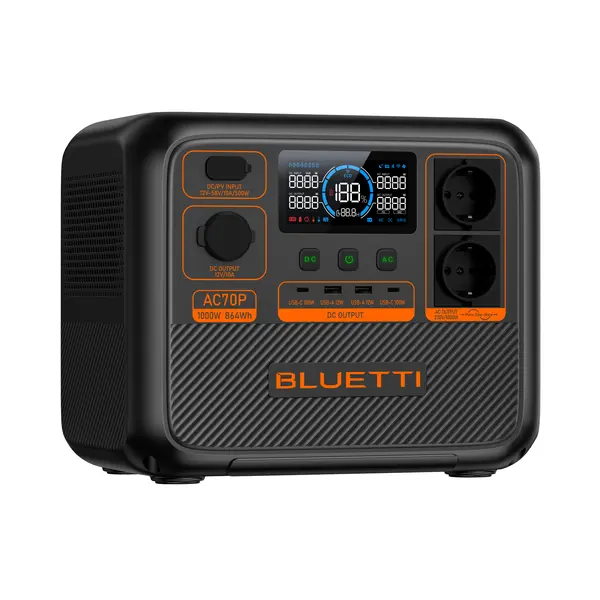 Bluetti AC70P Portable Power Station, side view