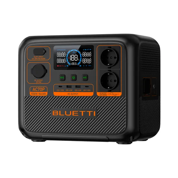 Bluetti AC70P Portable Power Station, ports and controls