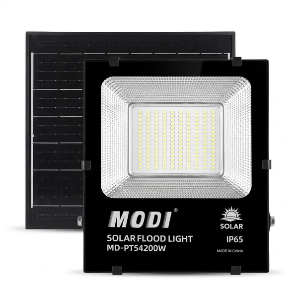 Modi 200W Solar Flood Light, front view
