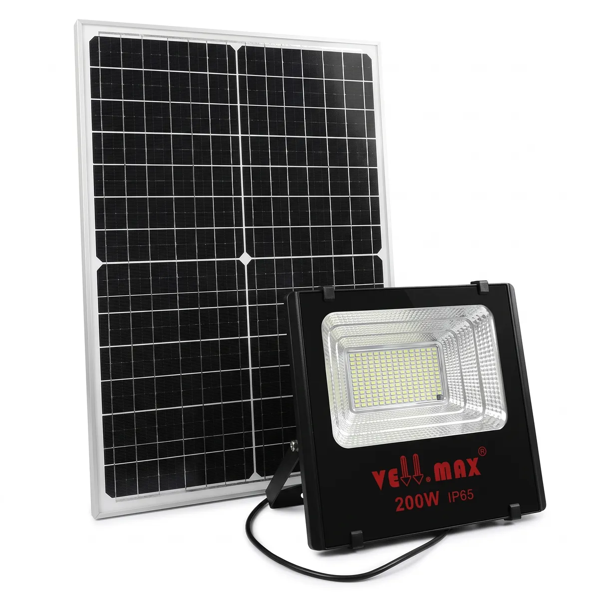 Vellmax 200W Solar Flood Light, front view